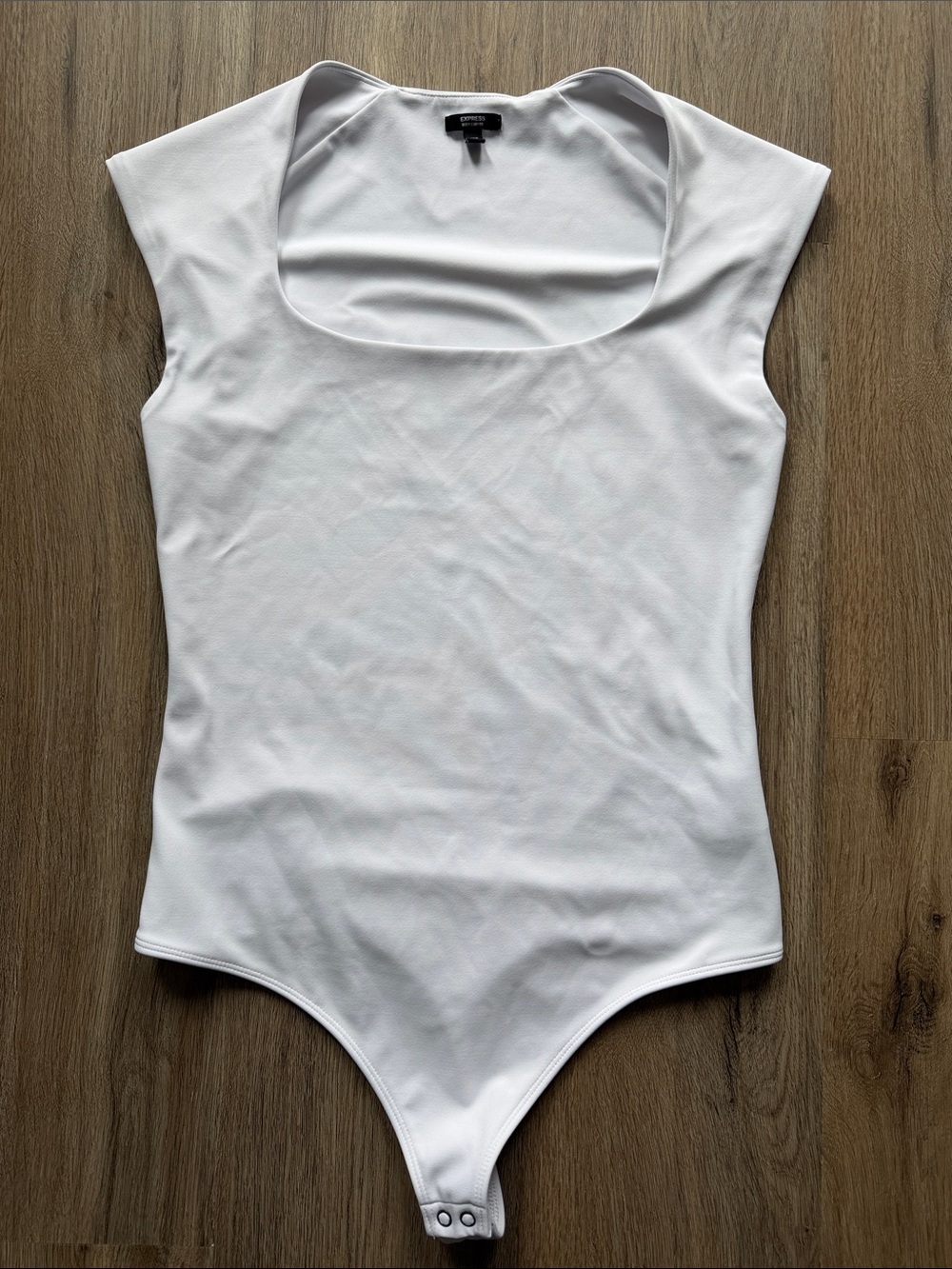 Express White Scoop Neck Bodysuit